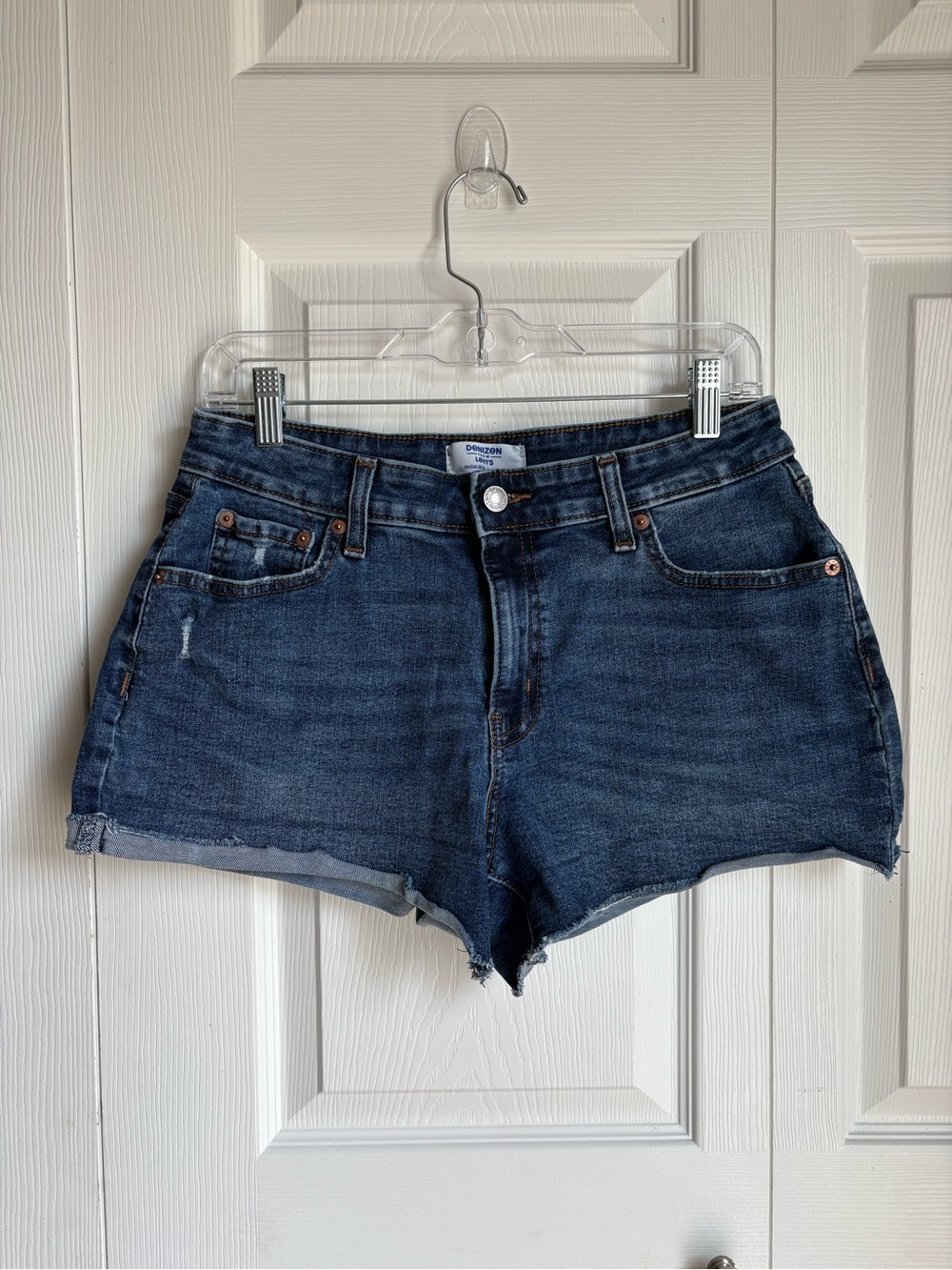 Denizen Levi’s High-Rise Cutoff Sexy Summer Blue Denim Shorts Waist Size 30”